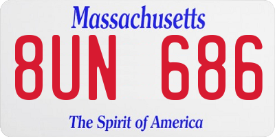 MA license plate 8UN686