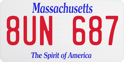 MA license plate 8UN687