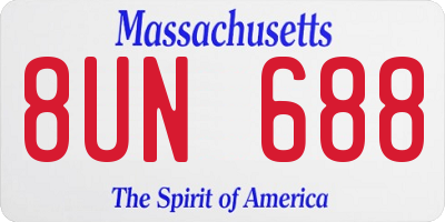 MA license plate 8UN688