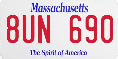 MA license plate 8UN690
