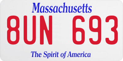 MA license plate 8UN693