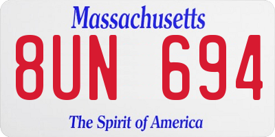 MA license plate 8UN694