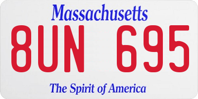 MA license plate 8UN695