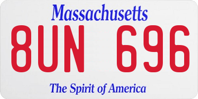 MA license plate 8UN696