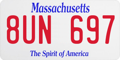 MA license plate 8UN697