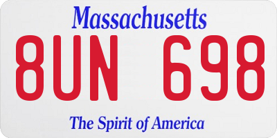 MA license plate 8UN698