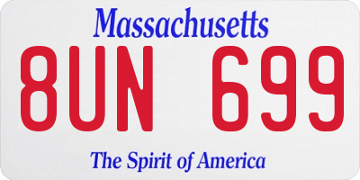 MA license plate 8UN699