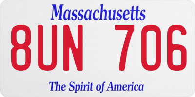 MA license plate 8UN706