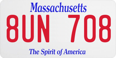MA license plate 8UN708