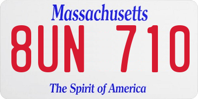 MA license plate 8UN710