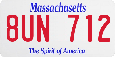 MA license plate 8UN712