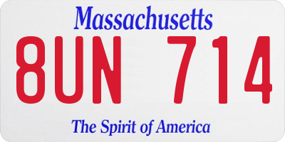 MA license plate 8UN714
