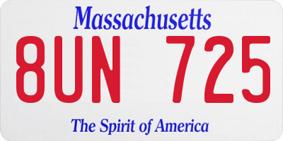 MA license plate 8UN725