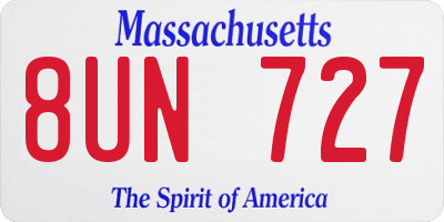 MA license plate 8UN727