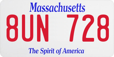 MA license plate 8UN728