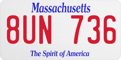 MA license plate 8UN736