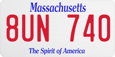 MA license plate 8UN740