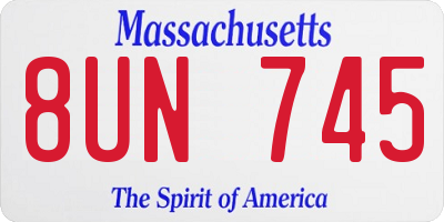 MA license plate 8UN745