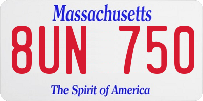 MA license plate 8UN750