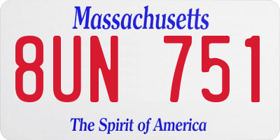 MA license plate 8UN751