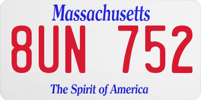MA license plate 8UN752