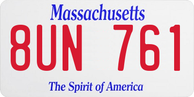 MA license plate 8UN761