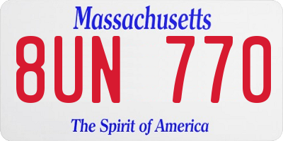 MA license plate 8UN770