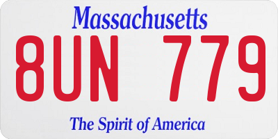 MA license plate 8UN779