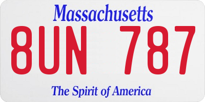 MA license plate 8UN787