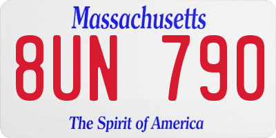 MA license plate 8UN790