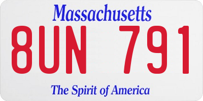 MA license plate 8UN791