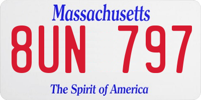 MA license plate 8UN797