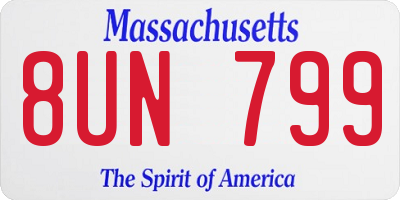 MA license plate 8UN799