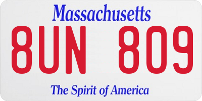 MA license plate 8UN809