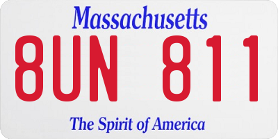 MA license plate 8UN811