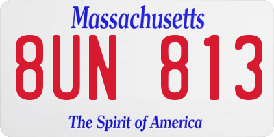 MA license plate 8UN813