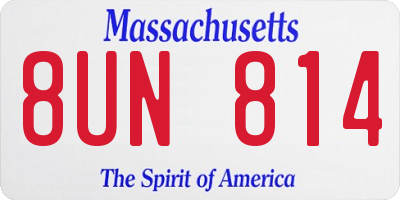 MA license plate 8UN814
