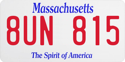 MA license plate 8UN815