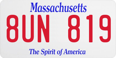MA license plate 8UN819