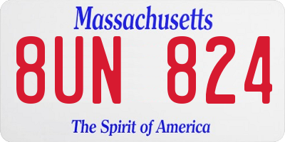MA license plate 8UN824