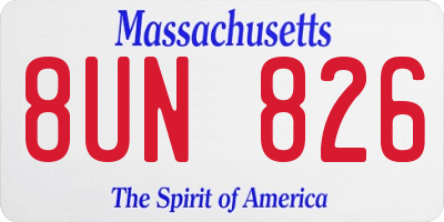 MA license plate 8UN826