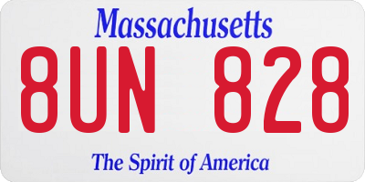 MA license plate 8UN828