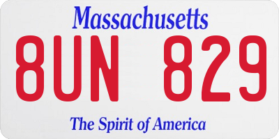 MA license plate 8UN829
