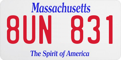 MA license plate 8UN831