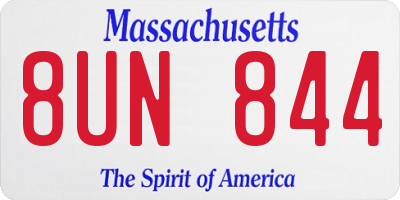 MA license plate 8UN844