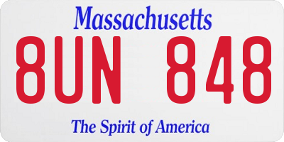 MA license plate 8UN848