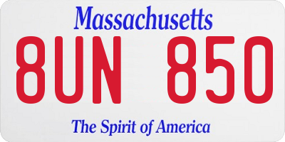 MA license plate 8UN850