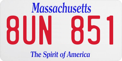MA license plate 8UN851