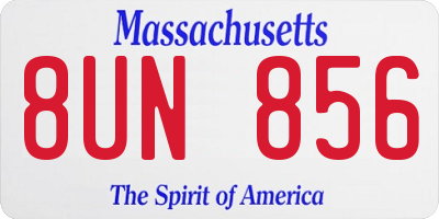 MA license plate 8UN856