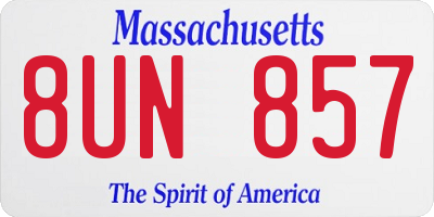 MA license plate 8UN857